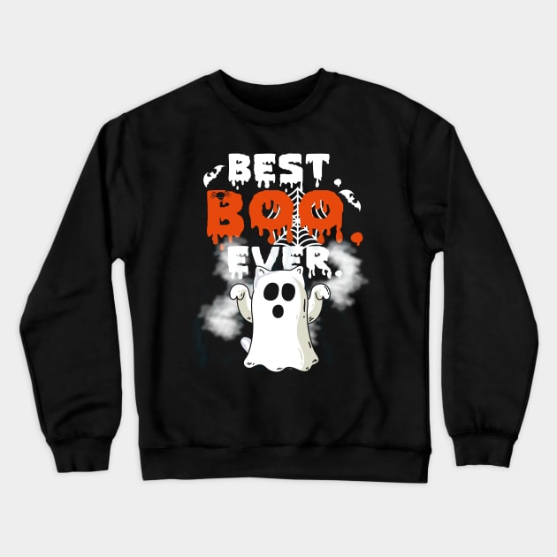 Funny Cat Best Boo Ever Halloween Costume Crewneck Sweatshirt by foxmqpo